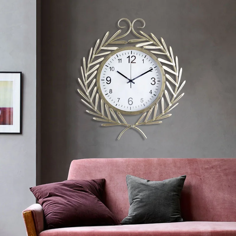 

Nordic Personality Wheat Ear Decoration Wall Clock Modern Design Living Room Bathroom Clock for Home Decor