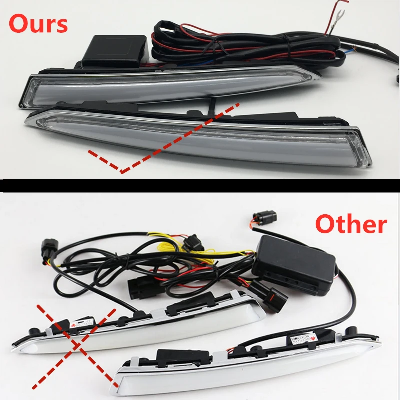 2 шт./компл. светодиодный DRL Габаритные огни для Ford Kuga Escape 2014 2015 2016 2017 с Поворотная