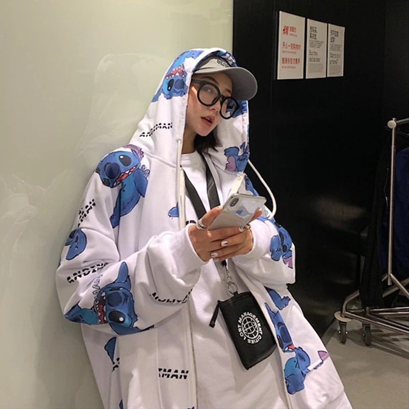 

Autumn Thin Hoodies Women Men Cute Kpop Anime Print Harajuku Sweatshirts Japan Kawaii Hoodie Pocket Casual Couple Pullovers Tops