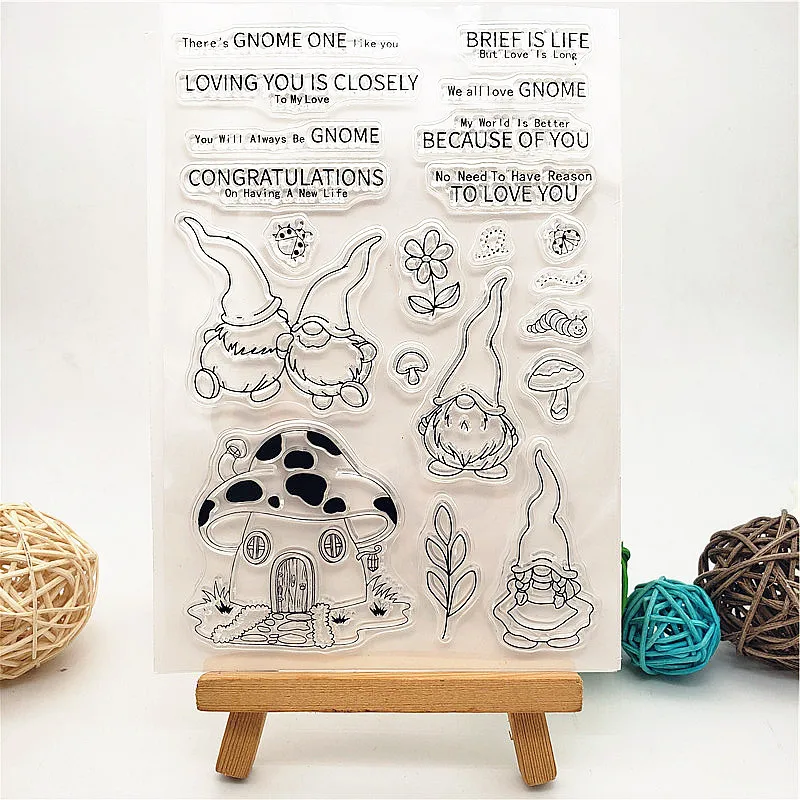 

Christmas Faceless Doll Transparent Silicone Stamp/Seal for DIY Scrapbooking Photo Album Decor Mushroom House Clear Stamps