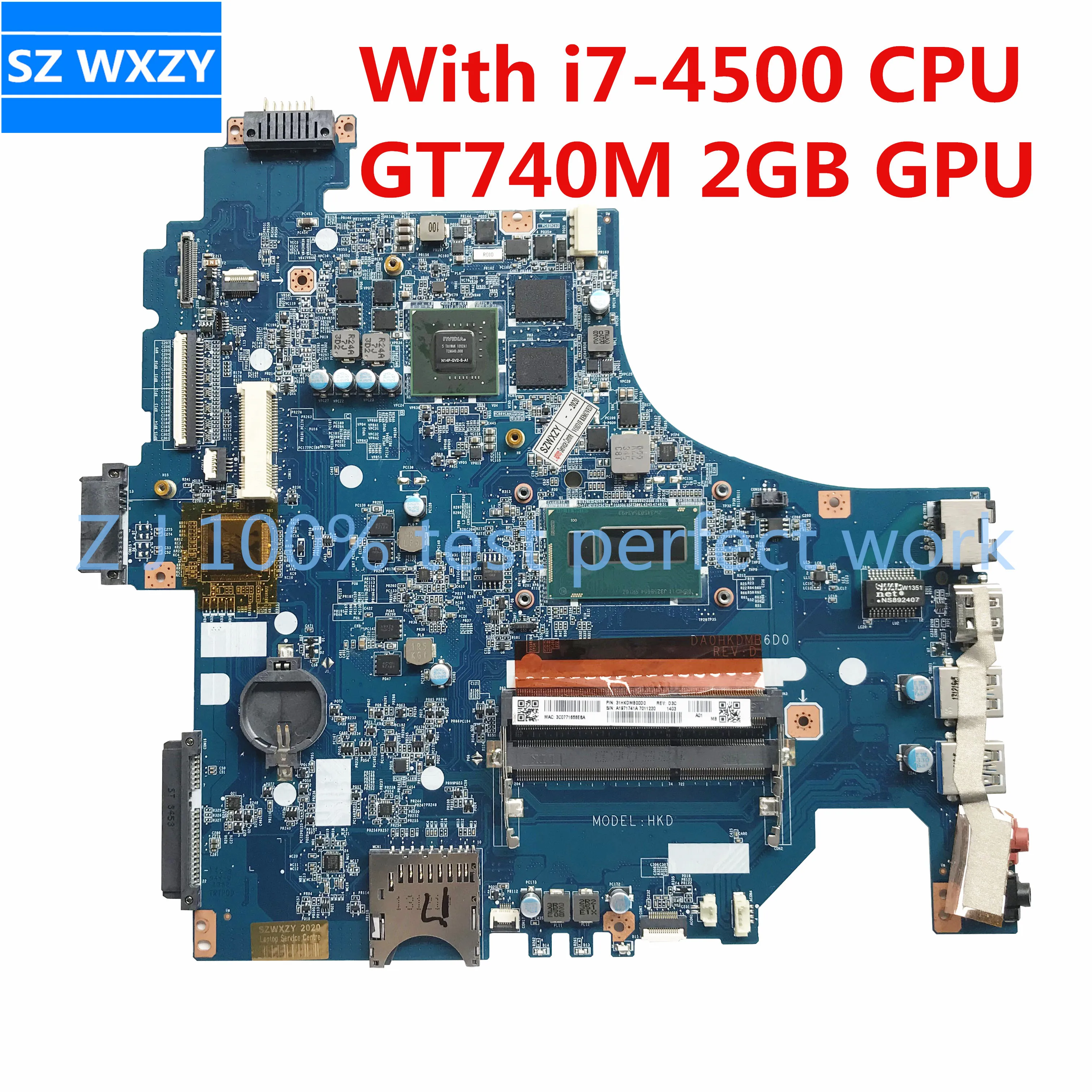 Для SONY SVF153 материнская плата для ноутбука A1971741A DA0HKDMB6D0 с SR16Z i7-4500 CPU GT740M 2 Гб GPU MB 100%