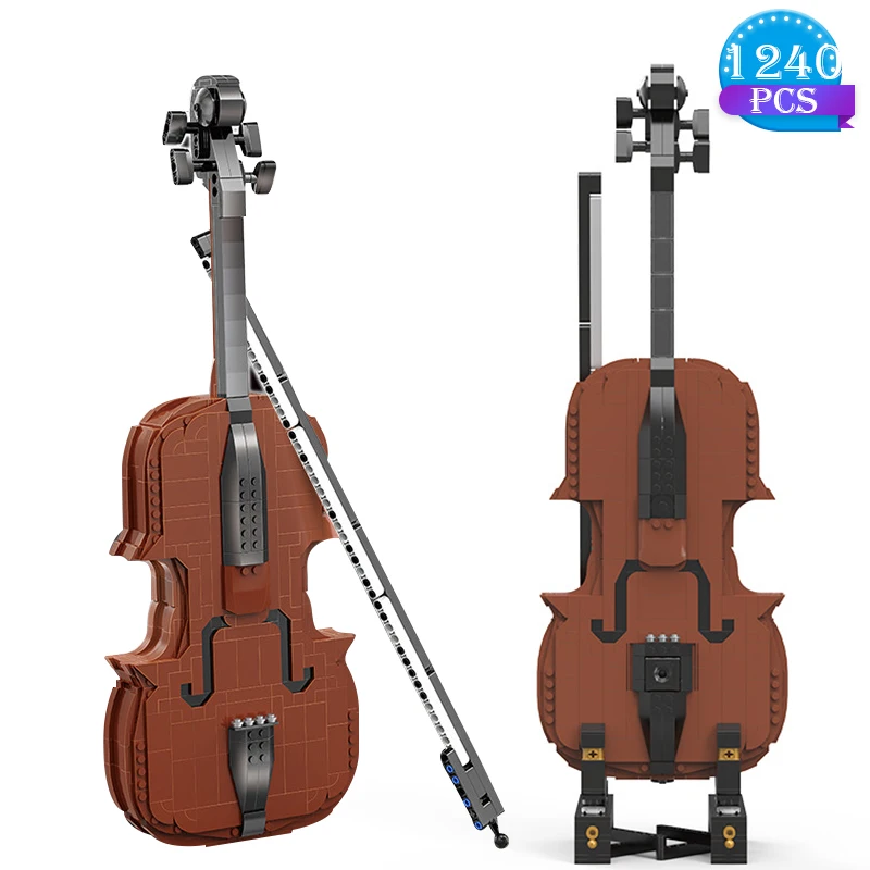 

Техническая идея, модель музыкального инструмента, строительные блоки «сделай сам», сборка скрипки, кирпичи, строительные игрушки, подарок ...