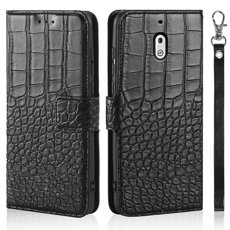 

Phone Case for Nokia 2.1 TA-1080 Case Wallet Crocodile Texture Leather Book Design Phone Coque Capa With Strap Card Holders