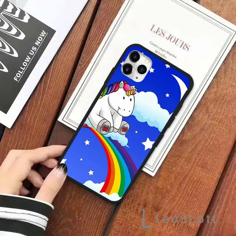 

Rainbow Unicorn Phone Case for iPhone 11 12 pro XS MAX 8 7 6 6S Plus X 5S SE 2020 XR Soft silicone