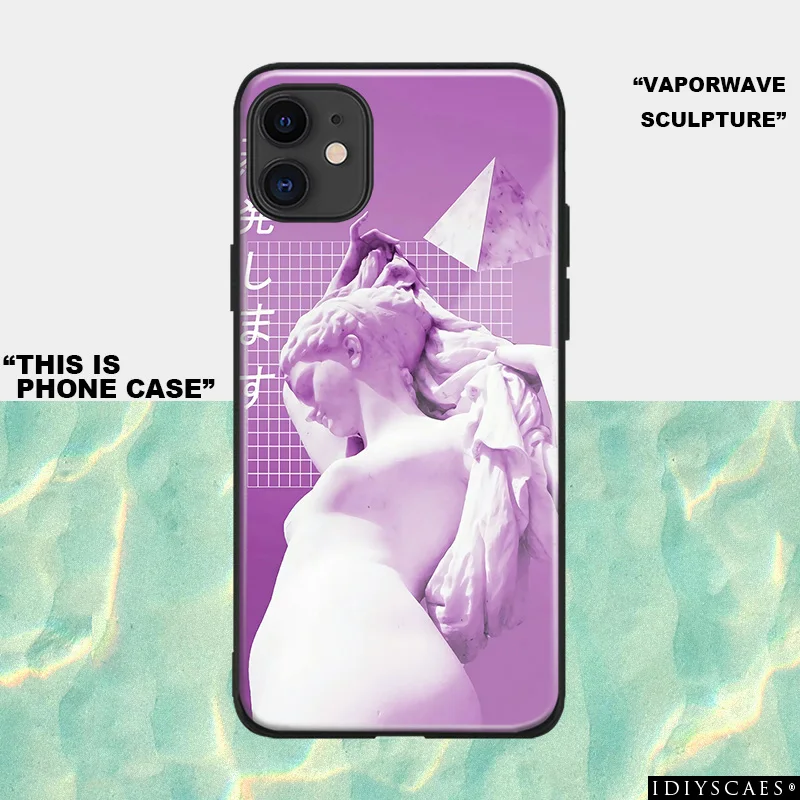Vaporwave скульптура искусство закаленное стекло Мягкий силиконовый чехол для