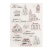 christmas house transparent silicone stamp diy scrapbooking rubber coloring embossed diary decor template reusable 10 514 5cm