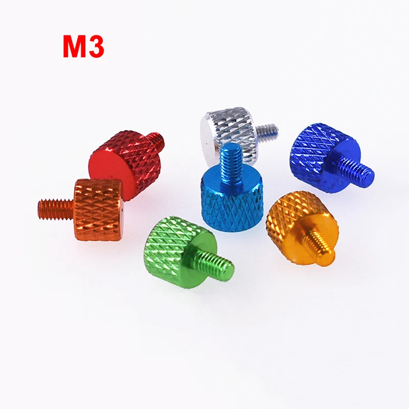 5 шт. M3 с накатанной головкой шурупы Алюминий сплав круглой формы плоской DIY чехол