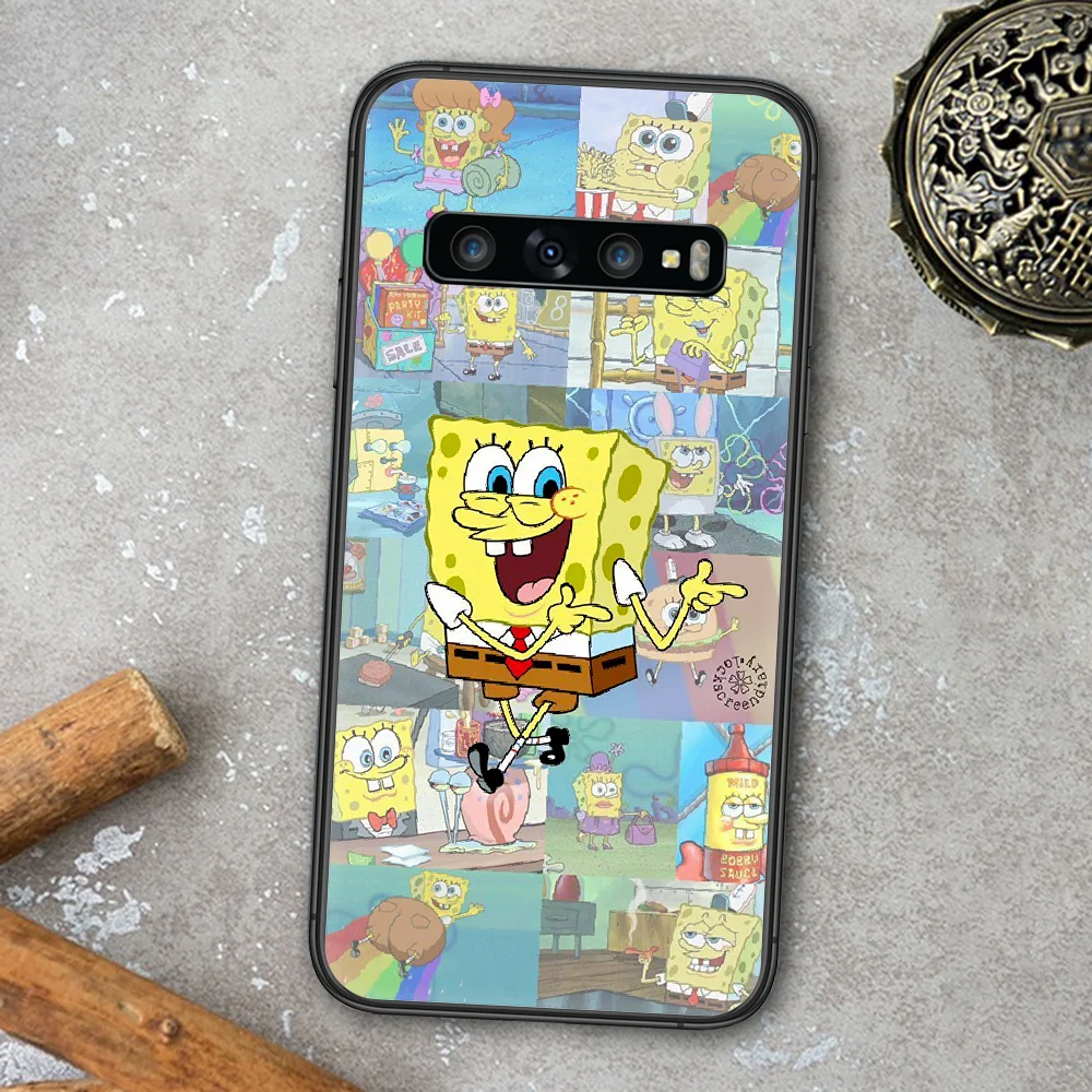 

Sponge Cute Bob Phone Case For Samsung Galaxy Note S 8 9 10 20 Plus E Lite Uitra black Funda Pretty Coque 3D Back Trend Hoesjes