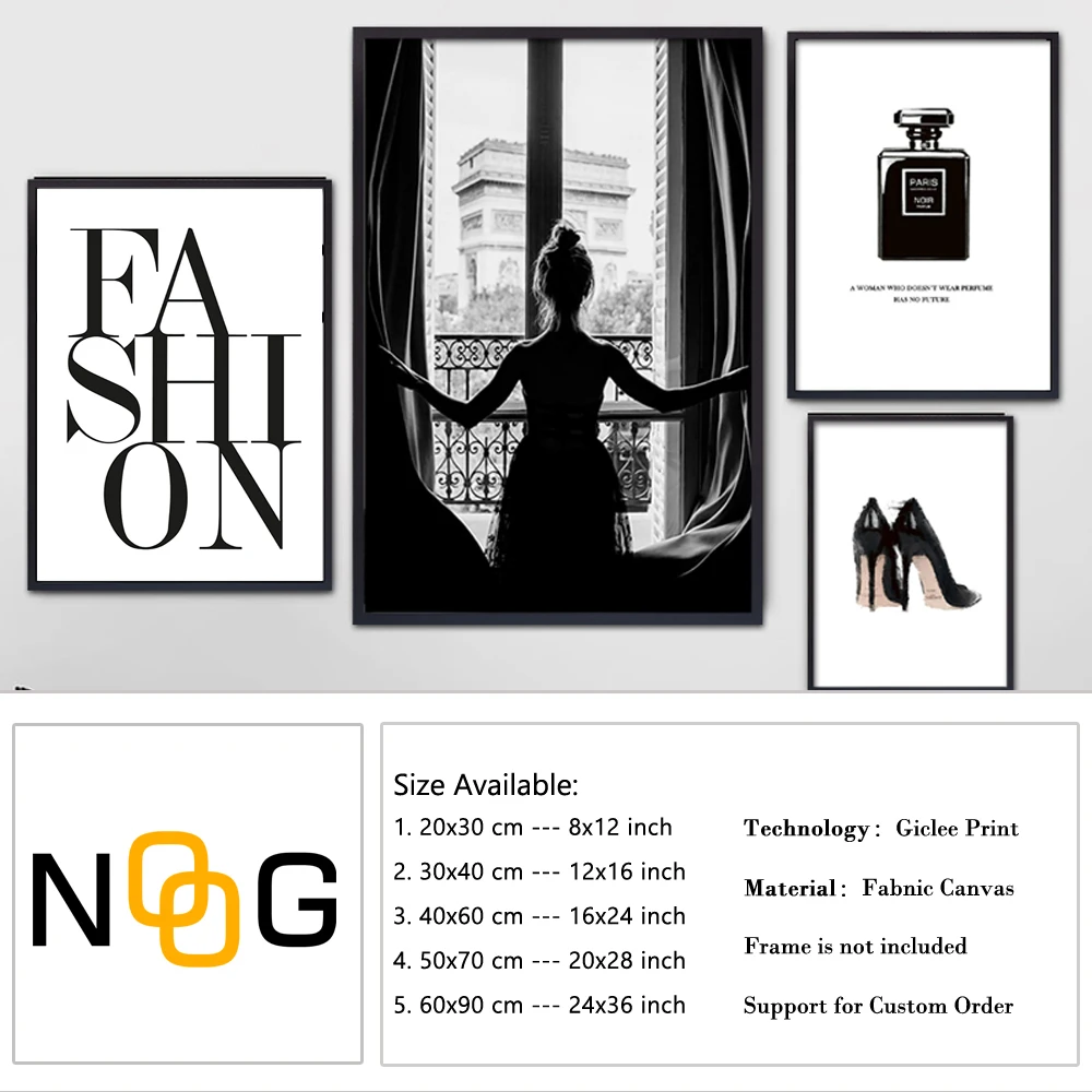 NOOG Модная девушка парфюм брендовая настенная Картина на холсте скандинавские