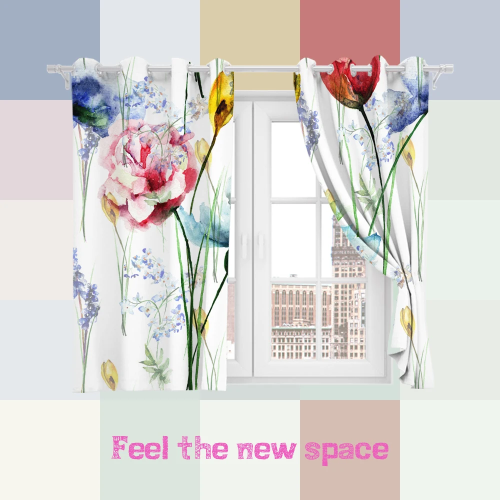 

Punch Hook Blackout Curtain Modern Customized Full Shade Sunscreen Blinds For Windows Home Kitchen Bedroom LivingRoom Decoration