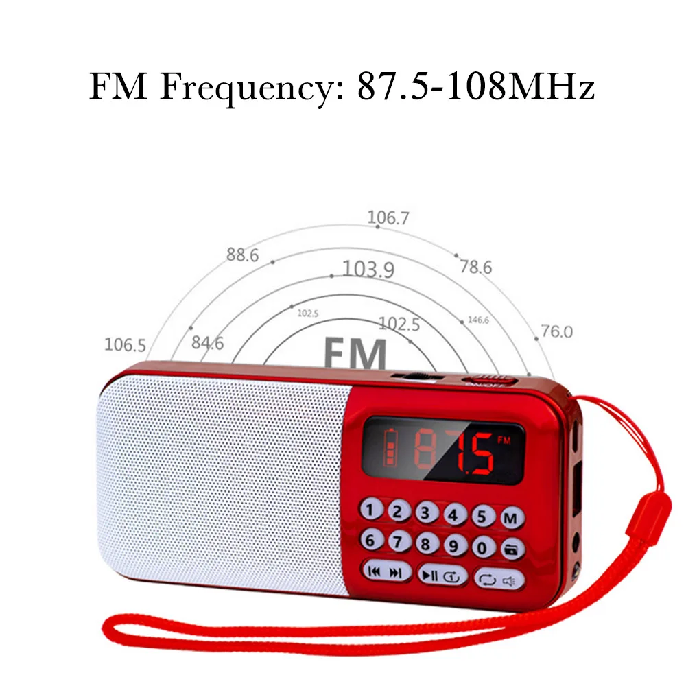 Портативный мини цифровой FM радио Многофункциональный перезаряжаемый