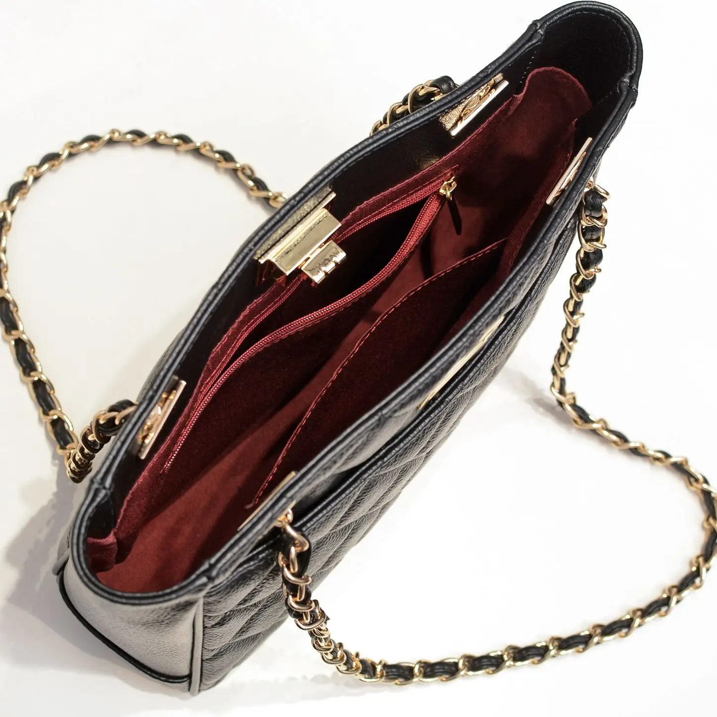 

Leather Leather Bag Litchi Grated Head Cow 2021 New Ringling Chain Large