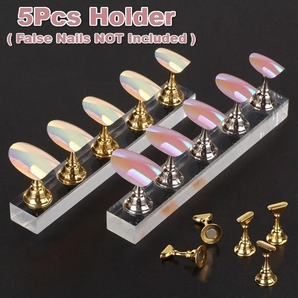 Набор держателей для искусственных ногтей 5 в 1 с магнитной подставкой и