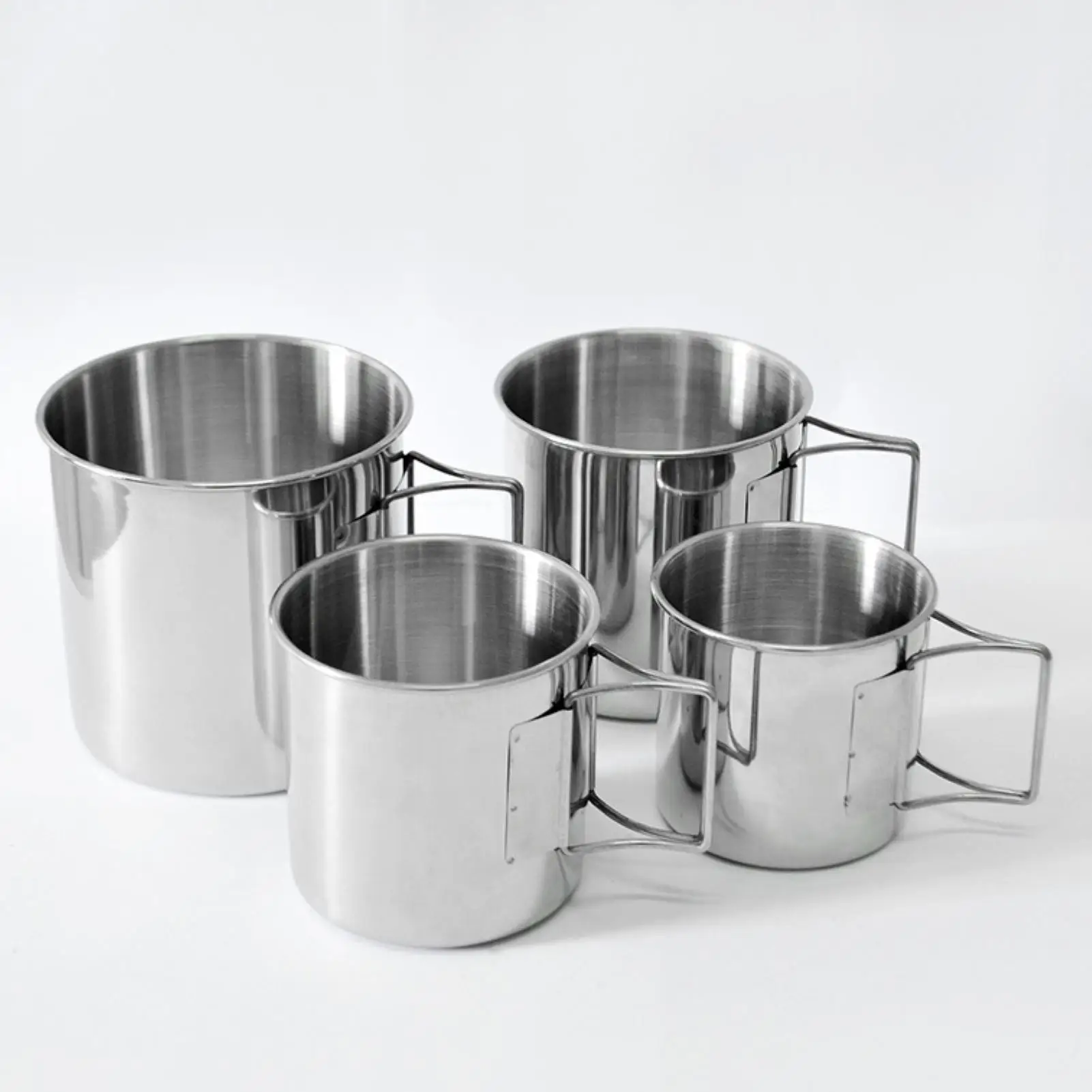 

4Pcs/Set Stainless Steel Stackable Drinking Water Cups Mugs for Outdoor Camping