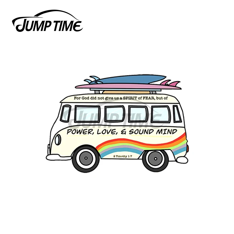 

JumpTime 13 x 3.6cm For Hippy Van Car Assessoires Stickers Bumper Travel Decal Personality Car Door Protector Occlusion Scratch