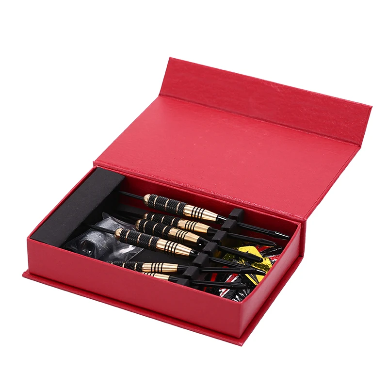 

6 шт. 9 мм Профессиональный латунный черный никелевый твердый наконечник набор для Дартс с шлифовальным камнем