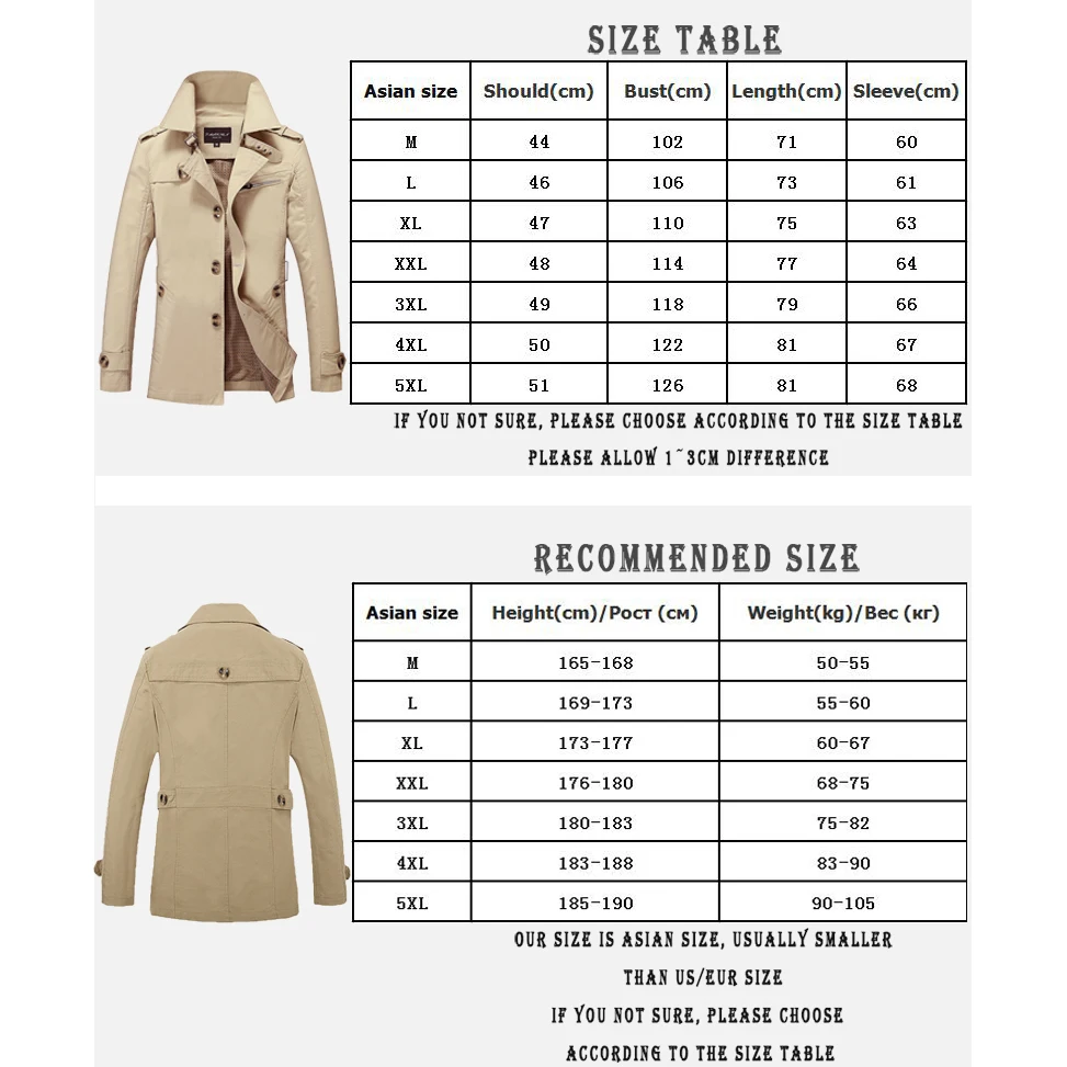 

Mid-Length Men Jacket 2021 Autumn New Business Windbreaker Coat Men's Casual Outwear Slim Fit High Quality Plus Size 5XL