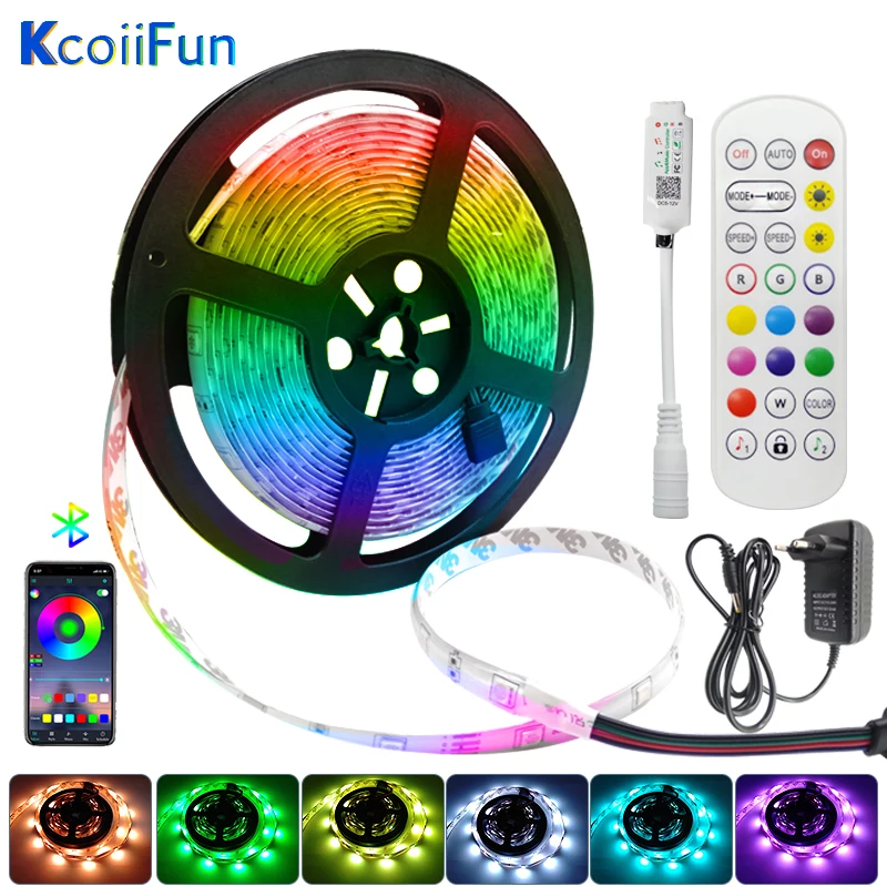 

Bluetooth Controller RGB Led Strip Lights Waterproof SMD 5050 2835 DC12V 5M 10M Diode Flexible Ribbon Tape+Adapter For Bedroom