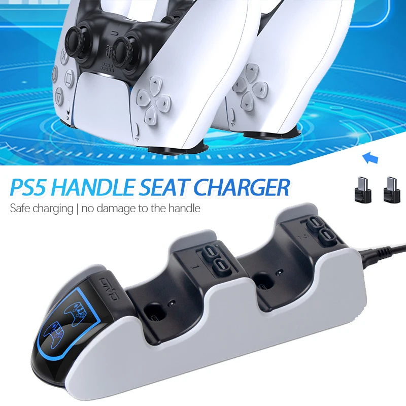 

For PS5 DualSense Charging Station Controller Charger With Fast Charging AC Adapter Playstation5 Dual Controller Charging Stand