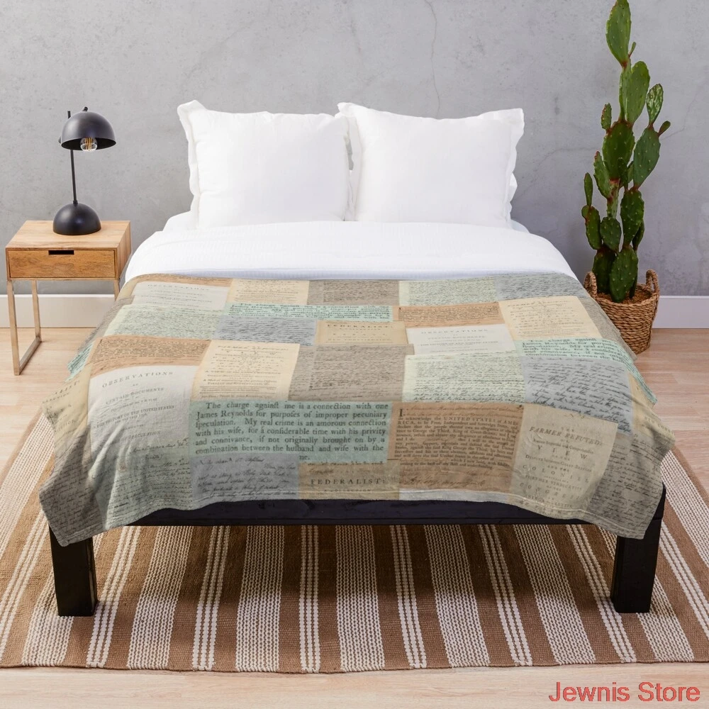 

Alexander Hamilton Papers Collection Blanket Print on Demand Decorative Sherpa Blankets for Sofa bed Gift