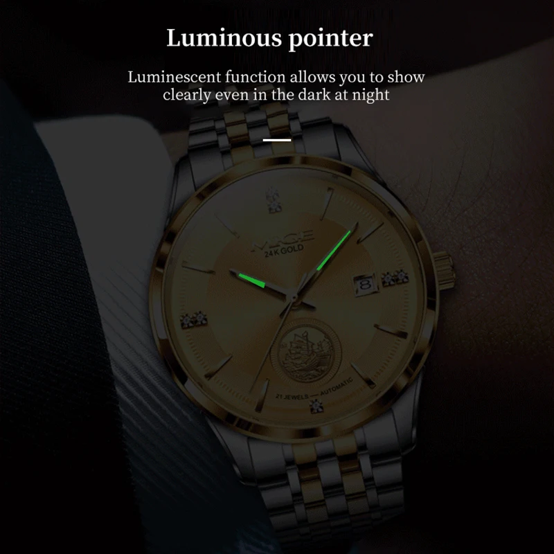 

MIGE Couple Watch for Men Women His & Hers Watch Pair Swiss Matching Bracelet Wristwatch Automatic Valentine's Gifts sets