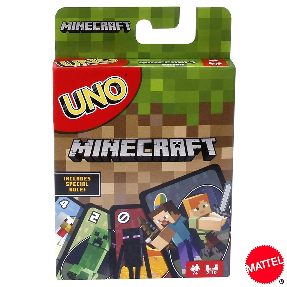 Mattel игры UNO Minecraft карточная игра Семья забавные развлечение настольная покер