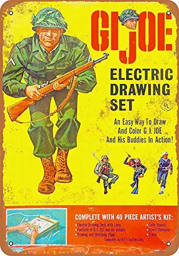 

8 x 12 Metal Sign - 1965 GI Joe Electric Drawing Set - Retro Wall Decor Home Decor