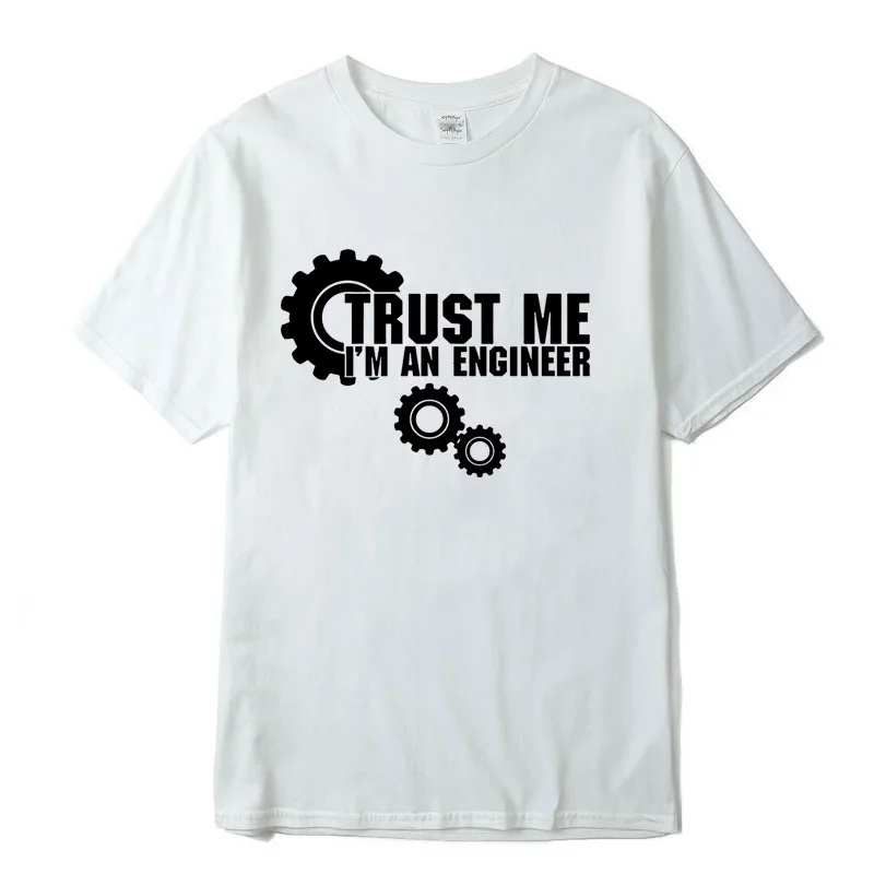 Футболка мужская XINYI 100% хлопок с надписью s trust me я инженер топ круглым вырезом