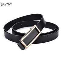 cantik fashion design womens quality real genuine leather belts square pattern slide buckle decorative jeans accessories fca098