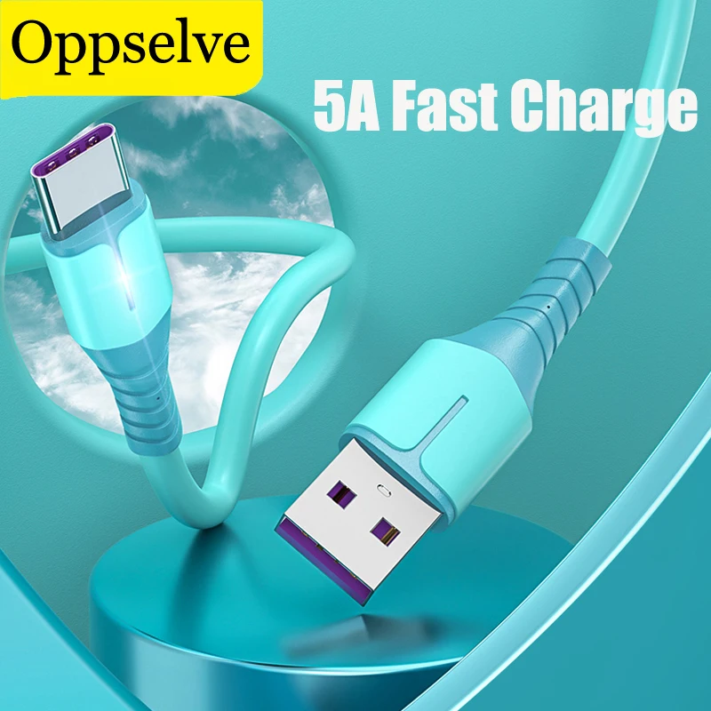 

5A USB C Cable Type C Cable Charger USB Fast Charging Data Cord for Huawei Samsung Xiaomi USB Liquid Silicone Kabel Type-C Wire