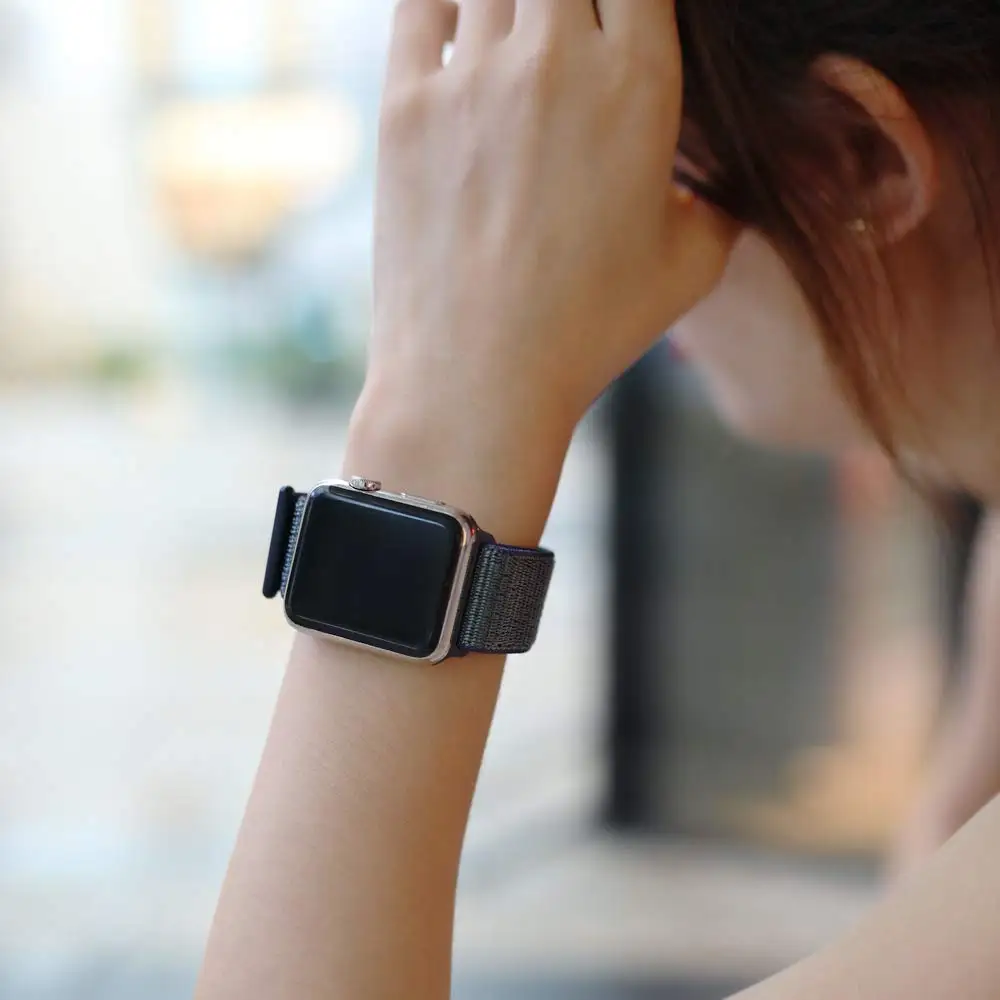 Нейлоновый ремешок для часов для Apple Watch Series 3 2 1 38 мм 42 мм мягкая дышащая Замена Спортивная петля для Iwatch Series 4 5 44 мм 40 мм