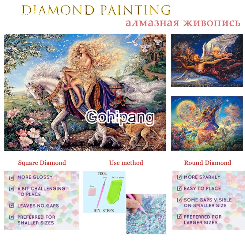 

Diamond Embroidery Ancient European Fantasy Elves 5D Diy Cross Stitch Rhinestones Square or Round Diamond Home Rooms Decoration