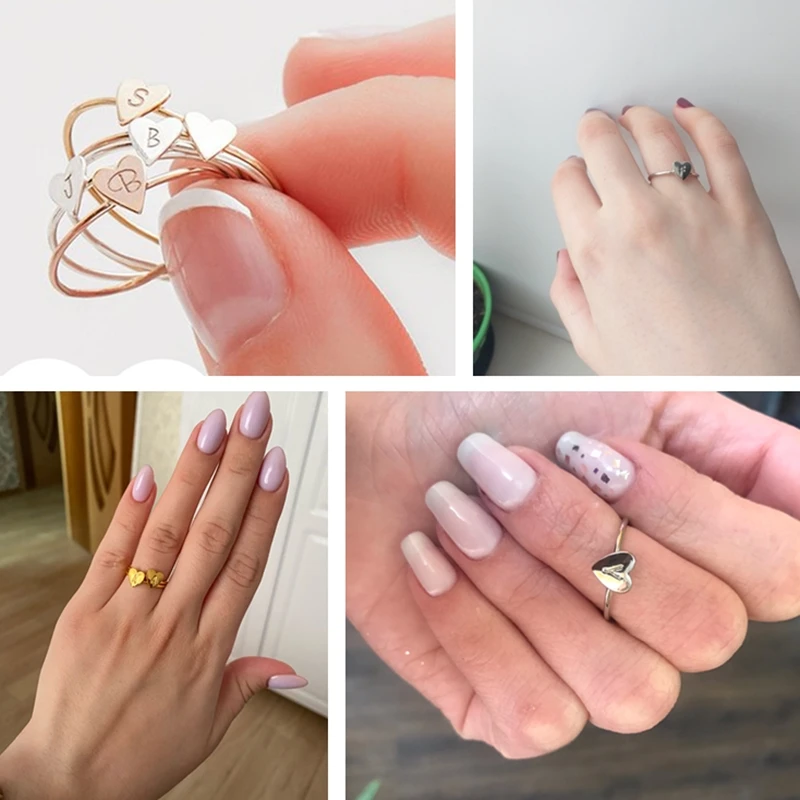 Женское кольцо с буквой алфавита 26 кольца декоративной надписью регулируемое из