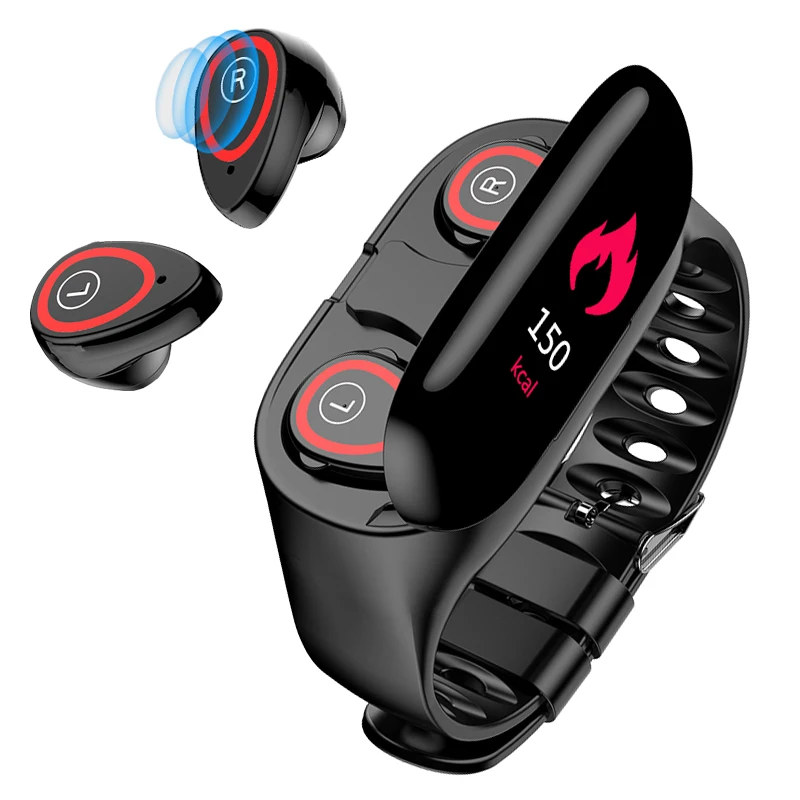Умные часы M1 AI с bluetooth-наушником, монитор сердечного ритма и артериального давления, умный Браслет, спортивные часы для мужчин в режиме ожидания