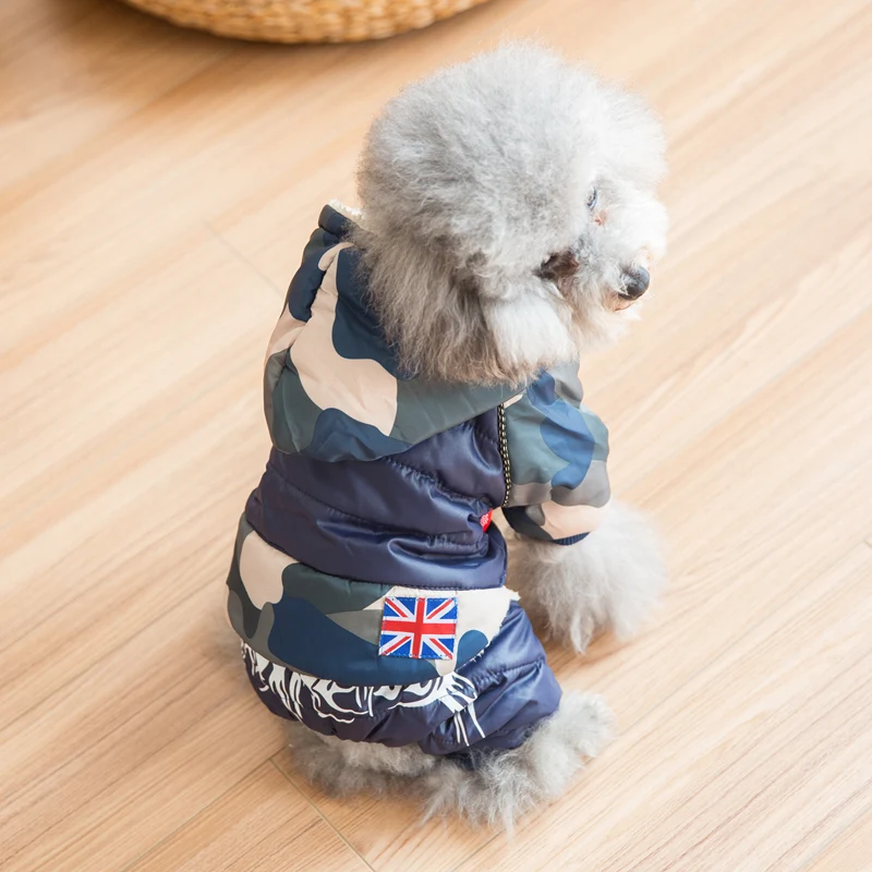 Hipidog Winter Dog Down Jacket Camouflage Warm Thicken Flag Snowsuit Dropshipping |