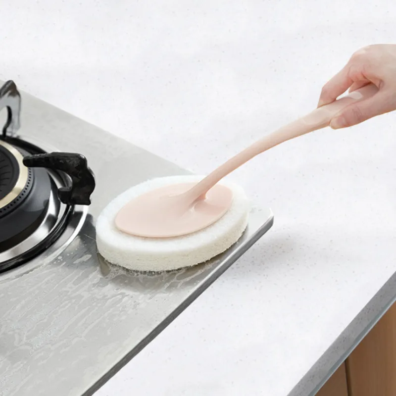 

Long Handle Brush Eraser Magic Sponge Diy Cleaning Sponge for Dishwashing Kitchen Toilet Bathroom Wash Cleaning Tool Accessory
