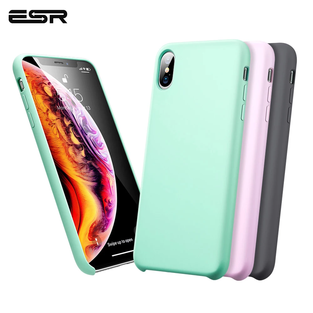 ESR мягкий чехол для iPhone X XS XR XS Max роскошный жидкий силиконовый чехол резиновая микрофибра ткань подушка для подкладки чехол для телефона