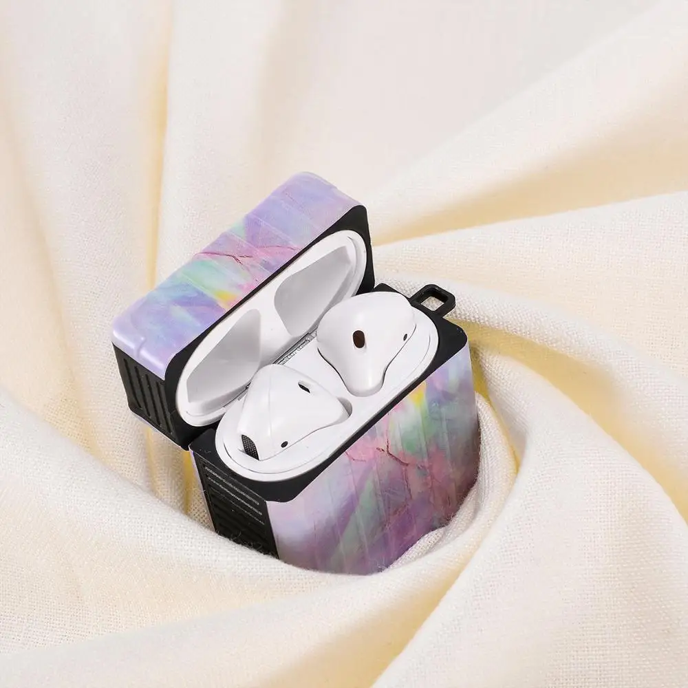 3D мраморный градиентный чехол Aurora для airpods Bluetooth зарядки 1 2 сумки наушников
