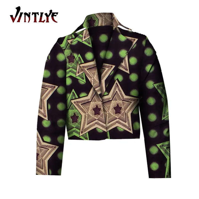 Women Floral Print Jacket African Clothing Dashiki for Lady Long Sleeve Short Top Hip Hop Punk Coat Large Size WY632 | Тематическая