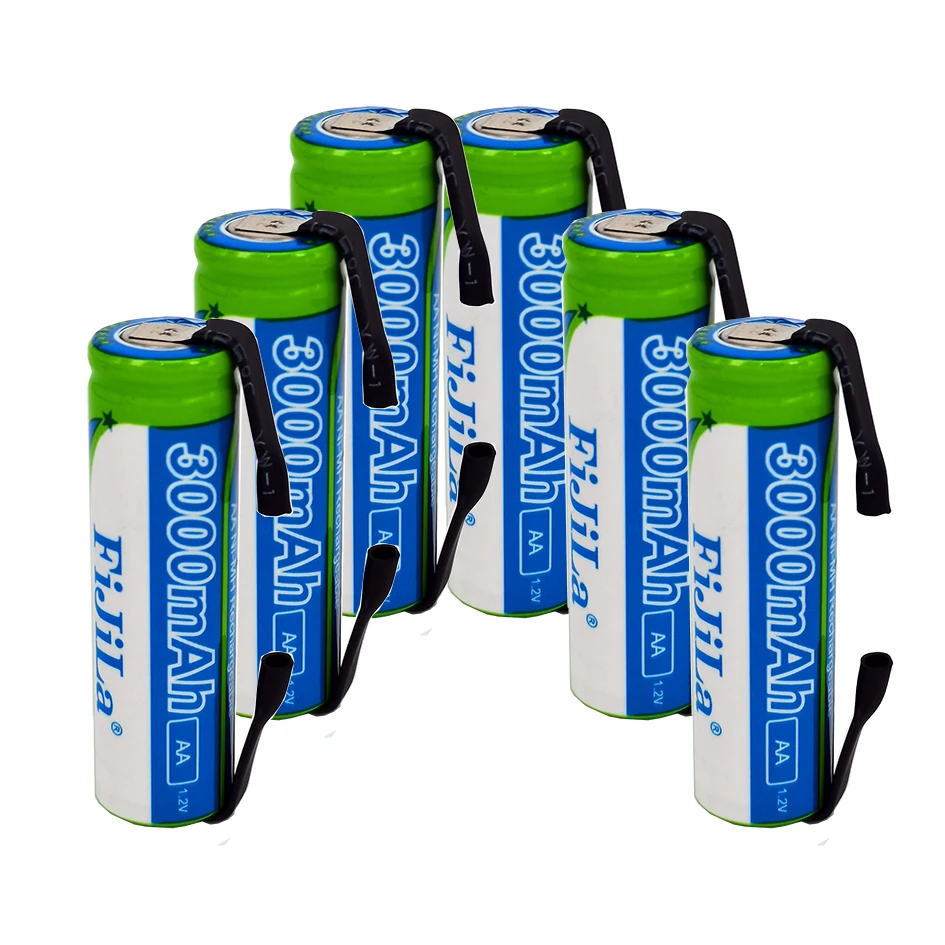 4-20 PCS New AA Rechargeable Battery 1.2 V 3000mAh NiMH 14430 with Solder Pins for DIY Electric Razor Toothbrush Toys | Электроника