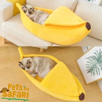 funny banana cat bed house cute cozy cat mat beds warm durable portable pet basket kennel dog cushion cat supplies multicolor