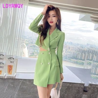 suit suit skirt female autumn 2021 new style new korean fashion lapel top skirt two piece suit office lady