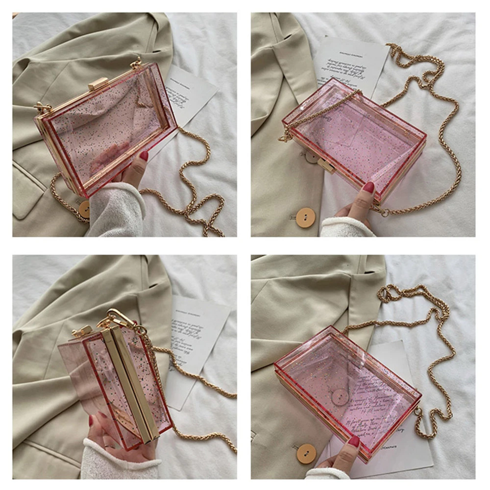 

Candy Shoulder Bag Woman ABS Small Crossbody Bag Transparent Chain Purses And Luxury Handbags Women Bag Designer Bolsa Feminina