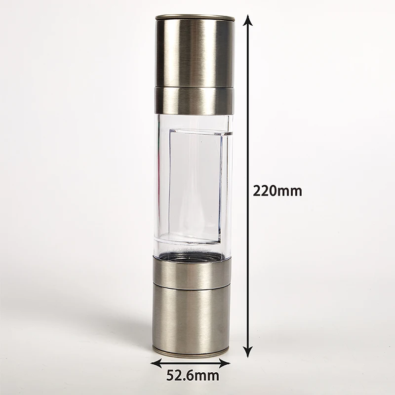 

2 in 1 Seasoning Grinding Stainless Steel Manual Pepper Grinder Salt & Pepper Mill Grinder Kitchen Tools Accessories for Cooking