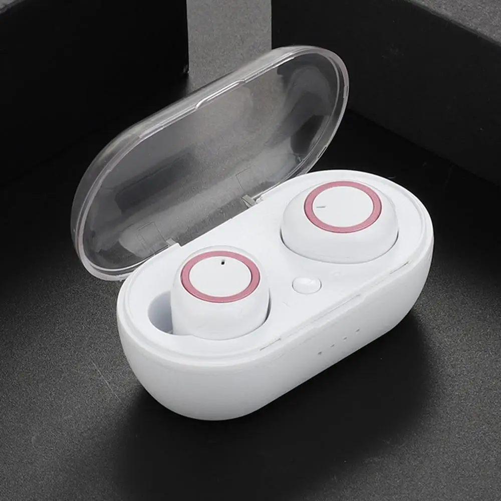 Розовый Беспроводные наушники TWS Bluetooth с сенсорным управлением наушники настоящие стерео наушники спортивные наушники с микрофоном - Цвет: Розовый
