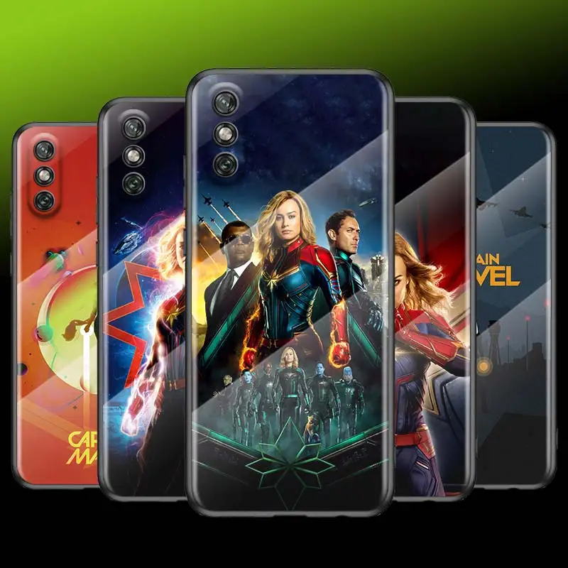 

Tempered Glass Cover Hot Captain Marvel For Huawei Y6 Y7 Y9 Y5P Y6P Y8S Y8P Y9A P Smart Z 2019 2020 2021 Phone Case