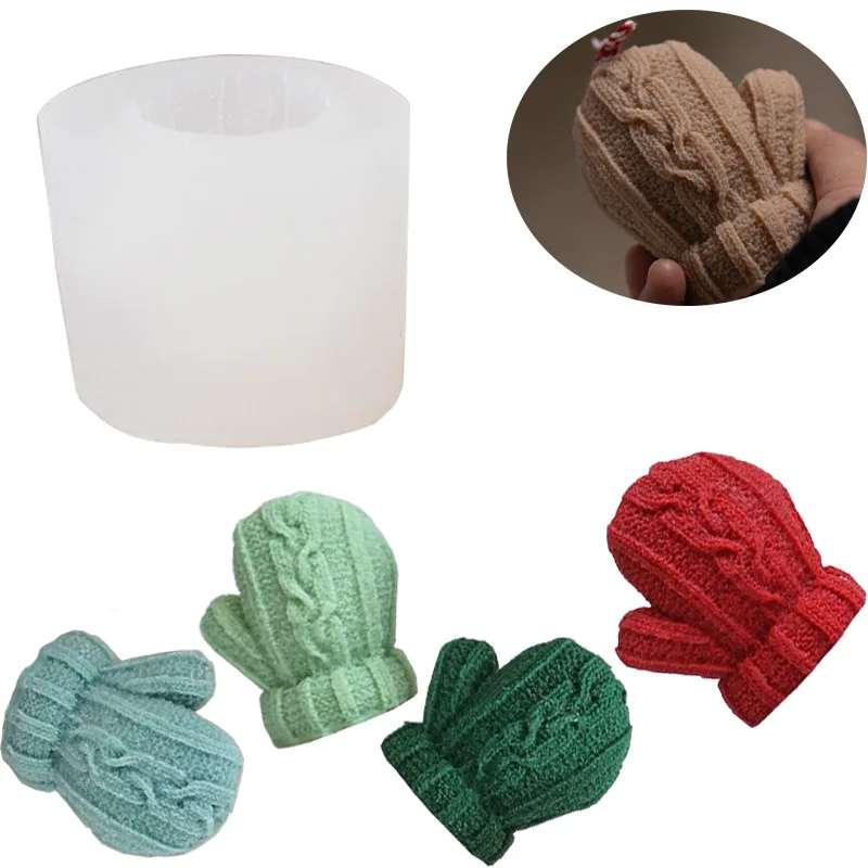 

Christmas Gloves Candle Silicone Mold for DIY Soap Chocolate Candy Ornaments Plaster Fondant Mould Kitchenware Baking Tool