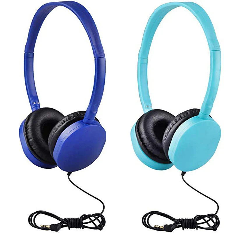 Dark and Light blue Детские наушники складные регулируемые проводные наушники гарнитура с 3,5 мм аудио разъем для детей Mp3 Смартфон - Цвет: Dark and Light blue