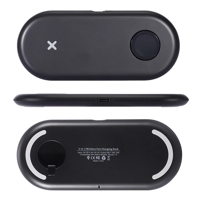 qi wireless charger pad 2w magnetic watch charging for apple iwatch 5 4 3 2 1 qc3 0 quick charge for iphone 11 pro xs max x 8 free global shipping