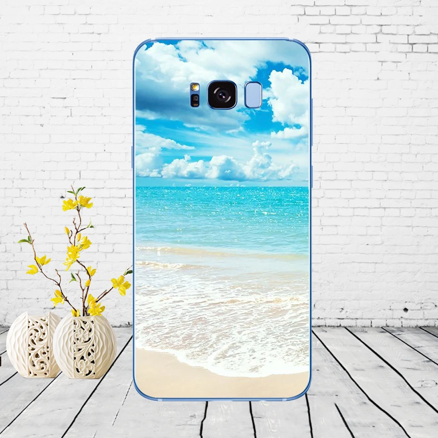 Силиконовый чехол для Samsung Galaxy S6/S7 edge/S8/S9/S10 plus/A70/A50 с изображением летней пляжной